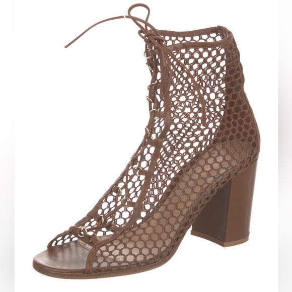 Gianvito Rossi Tan Lace-Up Heeled Gladiator Heels - 10 - Picture 9 of 13